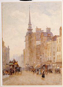 Mirando hacia abajo desde las escaleras de Ludgate Hill en St. Paul, 1900