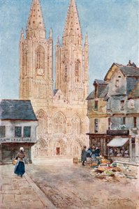 La fachada de la catedral de St. Lo