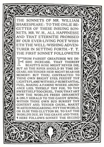 Riccardi Press: Página de Sonetos de Shakespeare, c. 1914 de Herbert Percy Horne