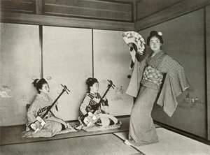 Una geisha bailando, 1910 de Herbert Ponting