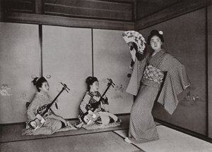 Una geisha bailando de Herbert Ponting