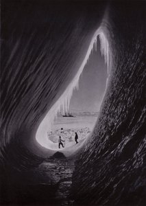 Gruta en un iceberg; Terra Nova en la distancia de Herbert Ponting