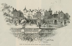 Vista de Holland House desde la terraza sur de Herbert Railton
