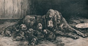 La madre feliz, 1894, 1911 de Herbert Thomas Dicksee