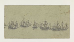Friso con barcos en una rada de Hercules Segers