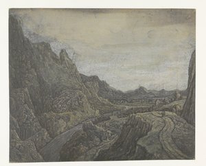 Paisaje rocoso con una carretera y un río