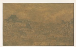 Valle con un río y un pueblo con cuatro torres de Hercules Segers