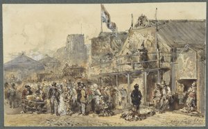 Feria en Leeuwarden, el Oldenhove en el horizonte