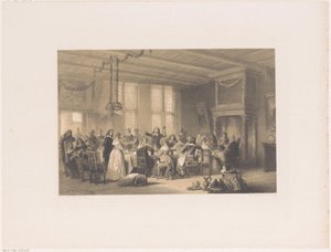 Brindis en una cena de bodas en el siglo XVII. de Herman Frederik Carel ten Kate
