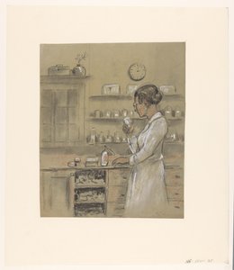 mujer, en, laboratorio