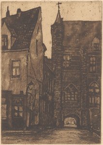 Vista de la Vleeshuis en Amberes de Herman Heuff (signed by artist)