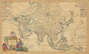 Mapa de Asia de 1730 por Herman Moll