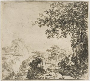 Paisaje montañoso con una carretera, de la serie Conjunto de paisajes de Herman Naijwincx