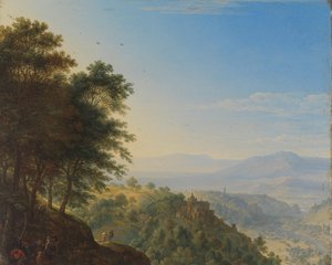 Paisaje montañoso cerca de Boppard aan de Rijn de Herman Saftleven