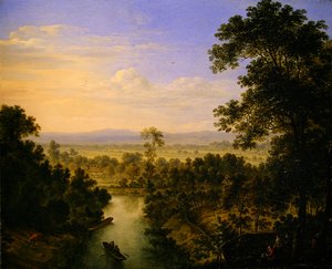 Paisaje panorámico con un río de Herman the Younger Saftleven