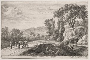 Vistas diversas en y alrededor de Roma: Segunda vista de Zugro (Altro Veduto dal Zugro) de Herman van Swanevelt