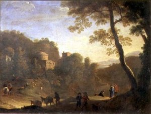 Paisaje con figuras de Herman van Swanevelt