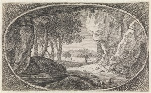 Paisaje (n.º 8 de la serie: «variae campestrum fantasiae») de Herman van Swanevelt