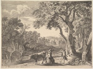 Mercurio convirtiendo a Battus en piedra de Herman van Swanevelt