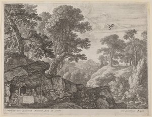 San Pablo y San Antonio en la entrada de la cueva de Herman van Swanevelt