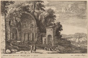 La gruta de la ninfa Egeria de Herman van Swanevelt