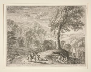 El Gran Árbol y la Cueva, del set La Huida a Egipto de Herman van Swanevelt