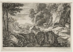 La pequeña cascada de Herman van Swanevelt