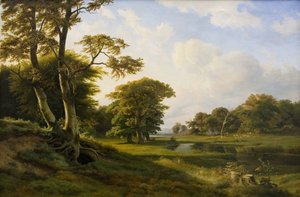 Paisaje forestal en Hellebæk. Otoño de Hermann Carmiencke