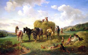 La Cosecha de Heno, 1869 de Hermann Kauffmann