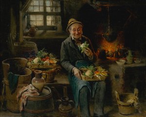 Viejo en la cocina, 1875 de Hermann Kern