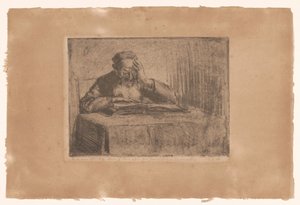 Lectura del hombre judío de Hermann Struck (signed by artist)