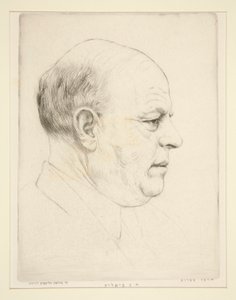 H. N. Bialik (retrato de cabeza de perfil)