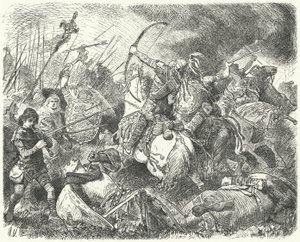 Un ejército huno rechazado en el campo de batalla de Hermann Vogel