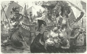 Caterina Cornaro zarpa de Venecia para convertirse en Reina de Chipre, 1472 de Hermann Vogel