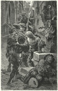 Enfrentamiento entre estudiantes y Landsknechts en Erfurt, 1510 de Hermann Vogel