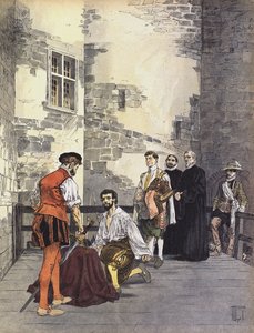 Ejecución de Charles de Gontaut, Duque de Biron, por traición, en la Bastilla, París, 1602 de Hermann Vogel