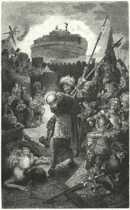 Landsknechts alemanes saqueando Roma, 1527 de Hermann Vogel