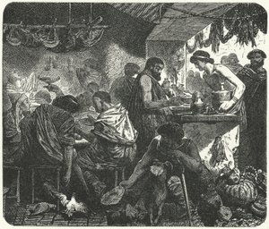 Escena en una taberna en la Antigua Roma de Hermann Vogel
