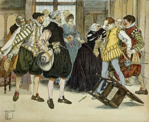 El ataque de Jean Châtel (1575-1594) el 27 de diciembre de 1594, que entró en el hotel de Gabrielle d