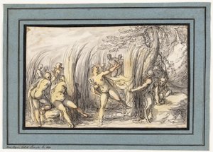 Ninfas perseguidas por sátiros de Hermann Weyer