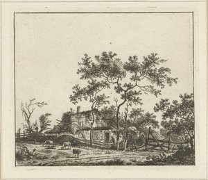 paisaje con granja Seis paisajes (título sobre objeto) de Hermanus Fock