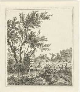Paisaje con recogedor de madera de Hermanus Fock