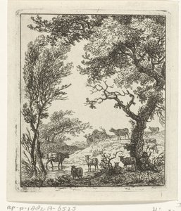 Paisaje con rebaño de ganado de Hermanus Fock