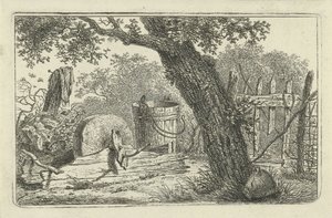 paisaje con piedra de afilar