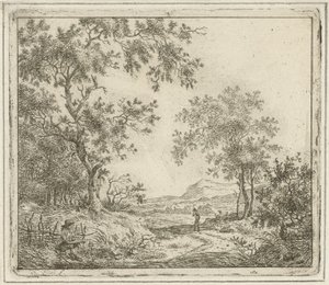 Paisaje con dibujante y excursionista. Seis paisajes (título de la serie) de Hermanus Fock