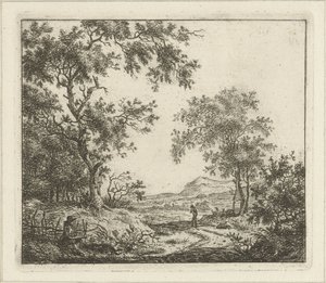 Paisaje con dibujante y excursionista. Seis paisajes (título de la serie) de Hermanus Fock