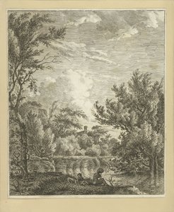 paisaje con una mujer en el paseo marítimo de Hermanus Fock