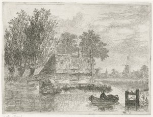 Hombre con un barril en un bote de Hermanus Jan Hendrik van Rijkelijkhuysen
