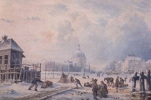 Figuras en un Canal Congelado, Ámsterdam