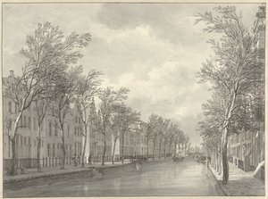 Vista de Rapenburg en Leiden desde Groenebrug, 1807 de Hermanus Numan (signed by artist)